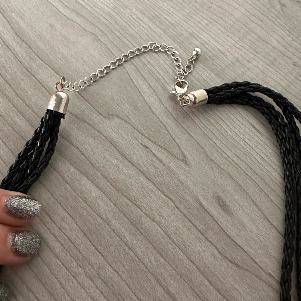 Fun Threaded Silver & Gold Necklace - Picture 4 of 4